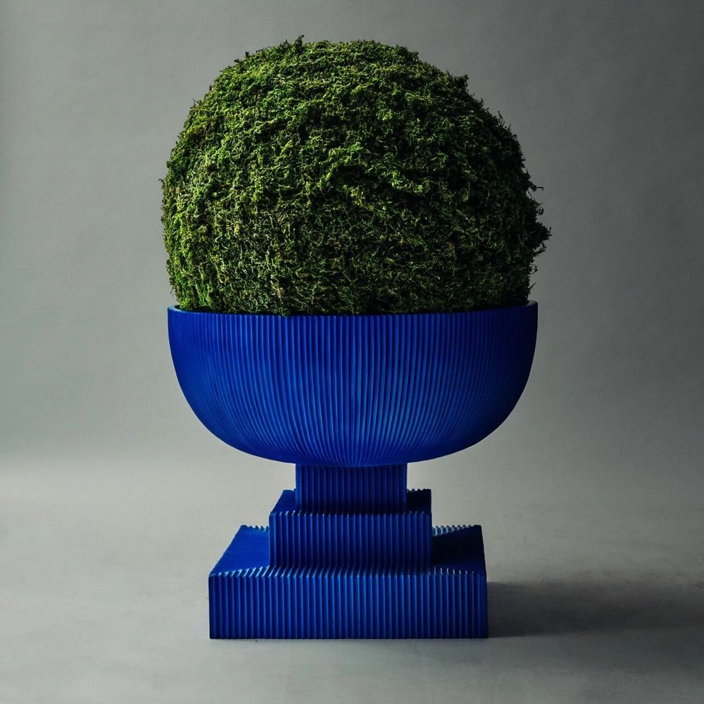 Pots de fleurs - Jardinière moderne surdimensionnée en fibre de verre « bleue » - TULESTE FACTORY