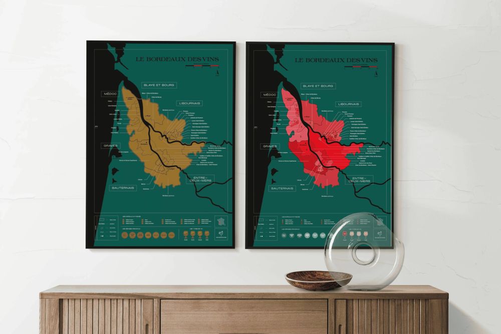 Decorative objects - Wine scratch-map - Bordeaux - 1020 DÉGUSTATIONS