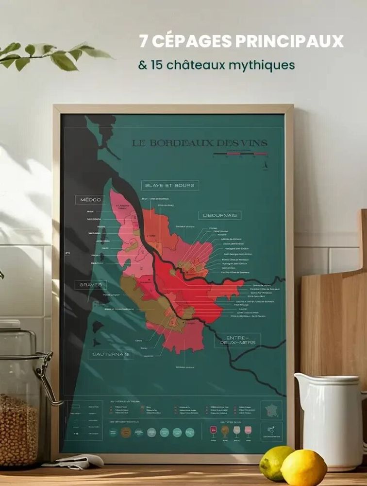 Decorative objects - Wine scratch-map - Bordeaux - 1020 DÉGUSTATIONS