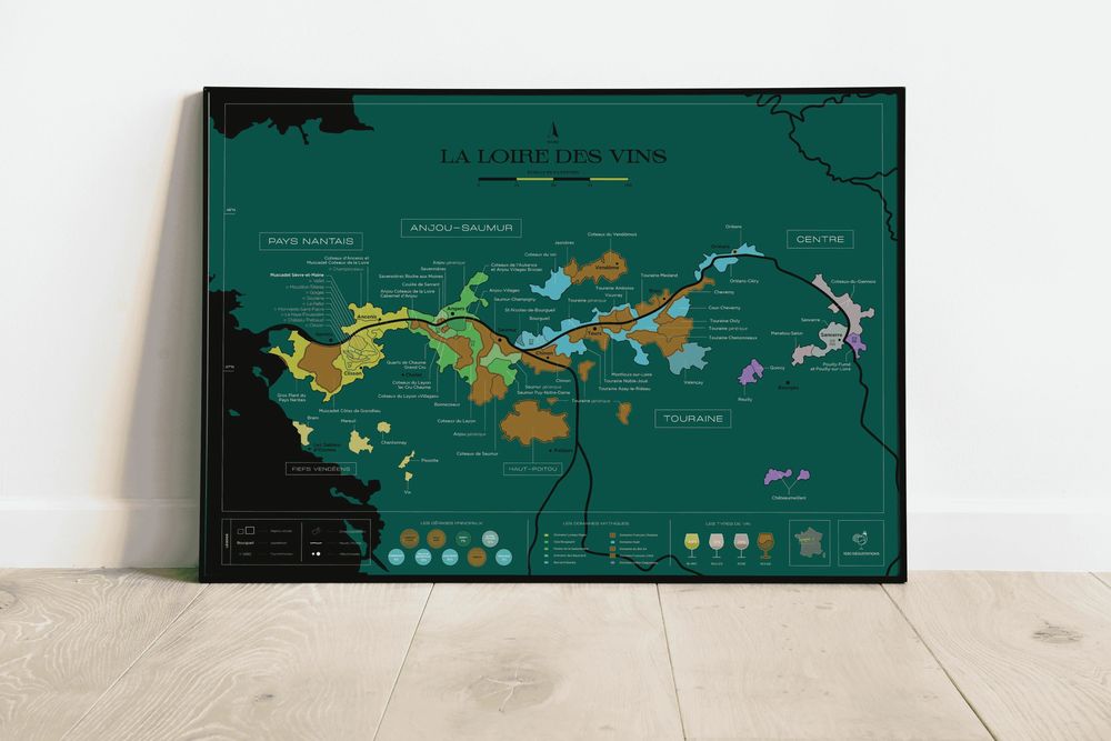 Decorative objects - Wine scratch-map - Loire - 1020 DÉGUSTATIONS