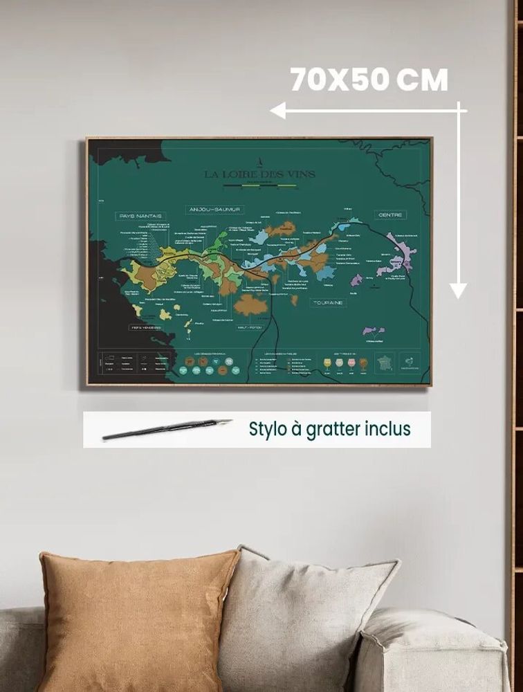 Decorative objects - Wine scratch-map - Loire - 1020 DÉGUSTATIONS