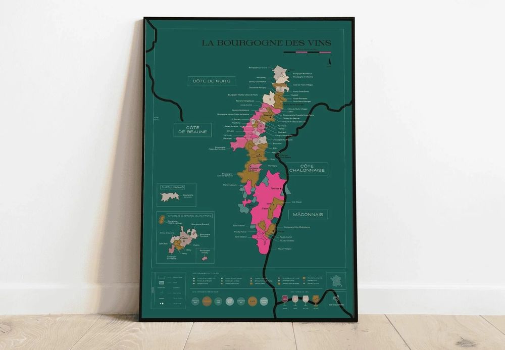 Decorative objects - Wine scratch-map - Burgundy - 1020 DÉGUSTATIONS