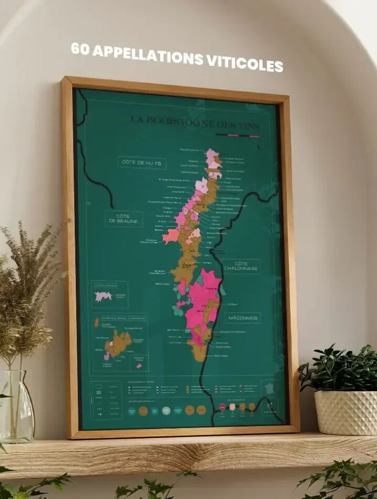 Decorative objects - Wine scratch-map - Burgundy - 1020 DÉGUSTATIONS