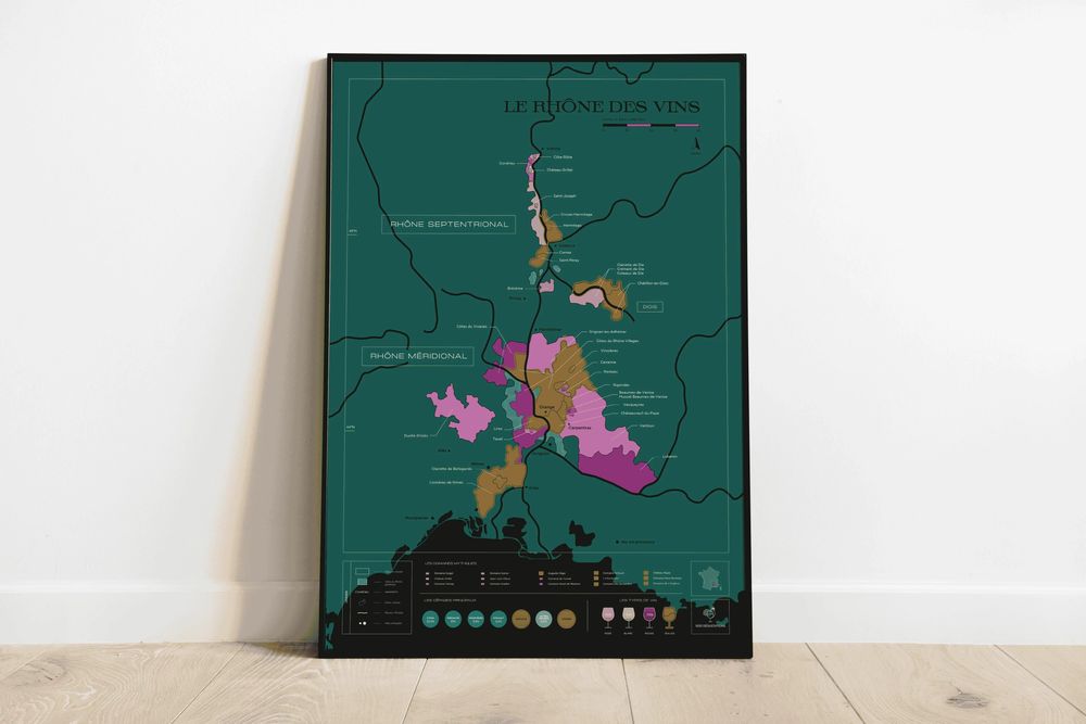 Decorative objects - Wine scratch-map - Rhône - 1020 DÉGUSTATIONS