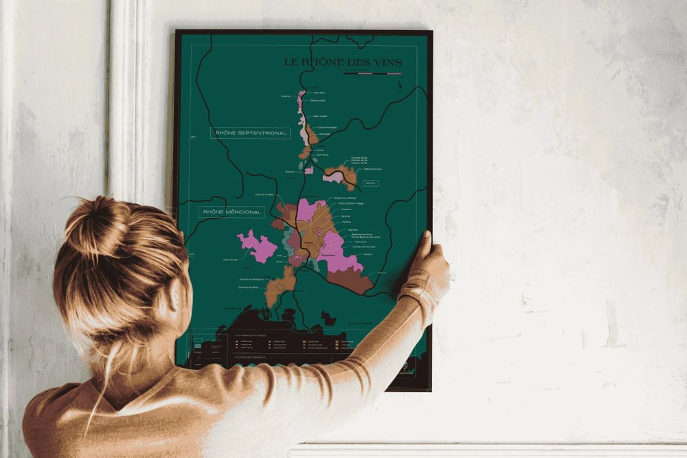 Decorative objects - Wine scratch-map - Rhône - 1020 DÉGUSTATIONS