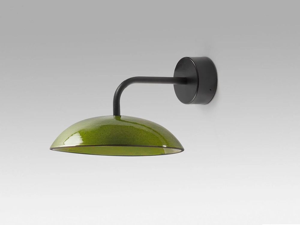 Wall lamps - ABSIDIOLA plato wall lamp with ceramic shade - LUXCAMBRA