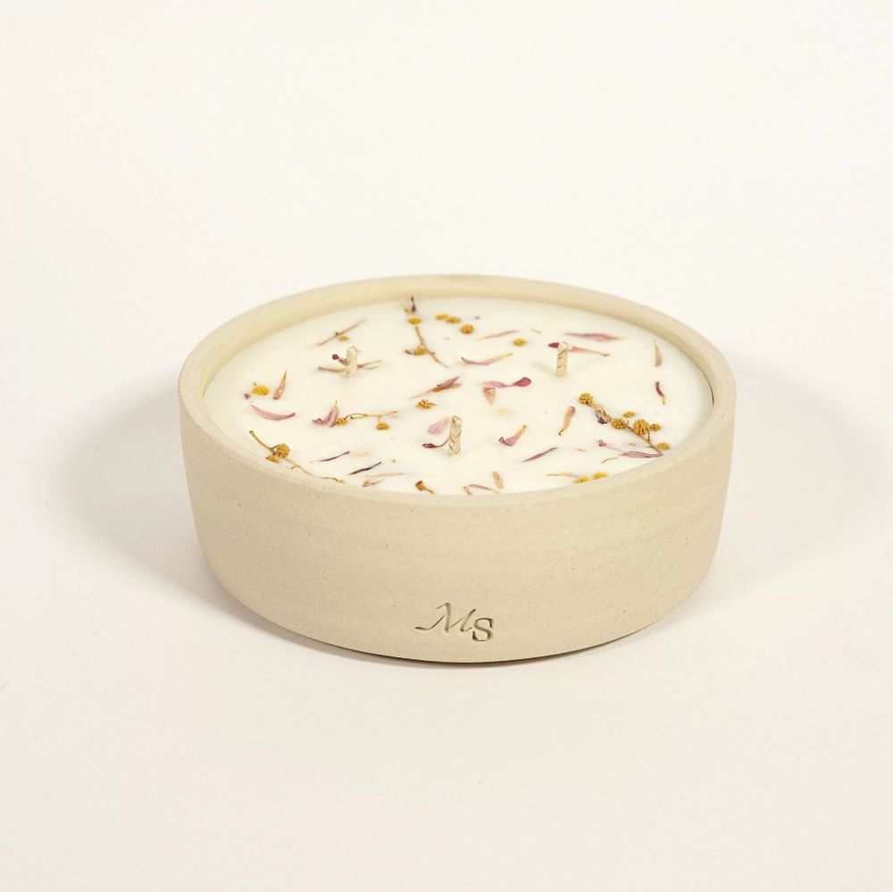 Décorations florales - Bougie grès - Frangipanier et Jasmin (300G) - MAISON SÉJOUR