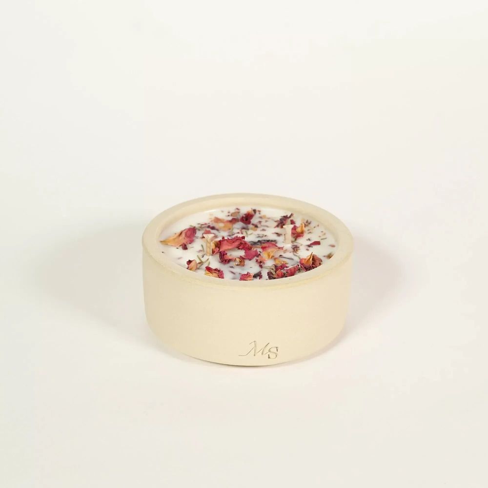 Décorations florales - Bougie grès - Rose du séjour (200G) - MAISON SÉJOUR