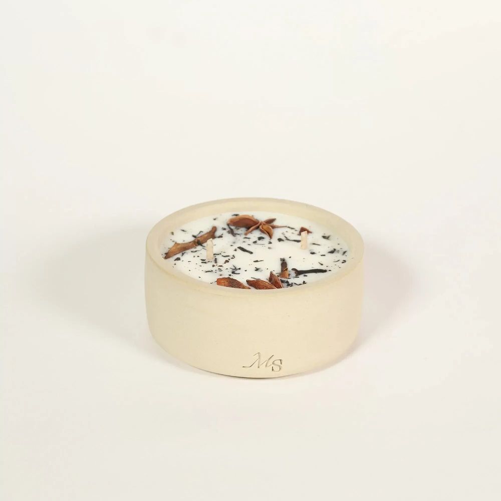 Décorations florales - Bougie grès - Thé & pain d'épices (200G) - MAISON SÉJOUR