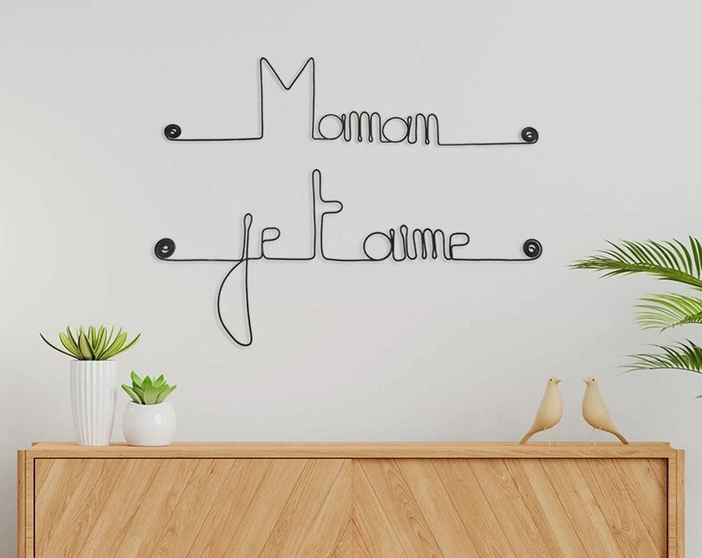 Autres décorations murales - Cadeau Fête des Mères « Maman je t'aime » - Décoration Murale - BIJOUX DE MUR