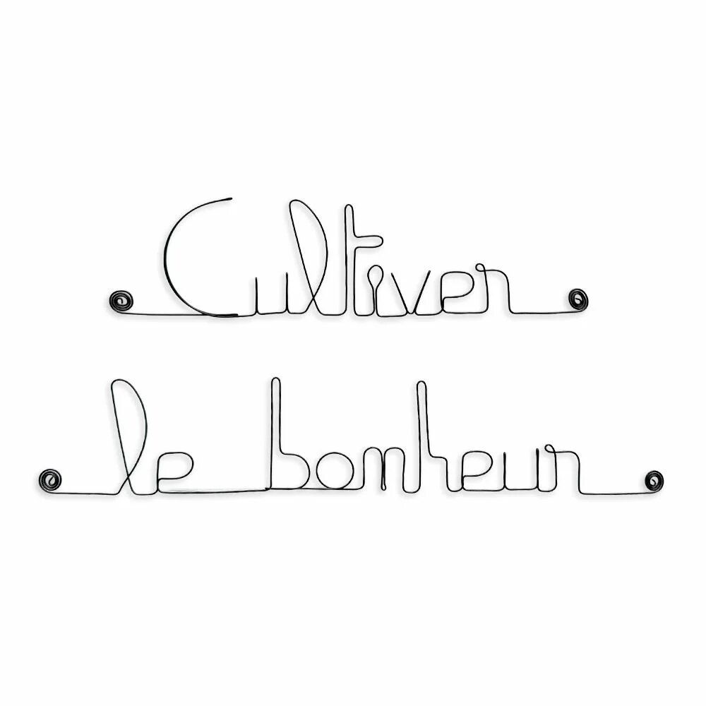 Other wall decoration - Wire wall decoration\” Cultivating happiness\” to pin - BIJOUX DE MUR