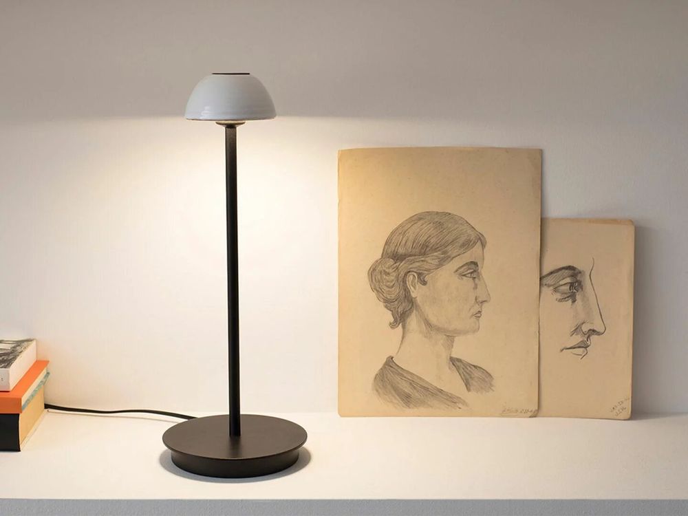 Lampes de table - ABSIDIOLA mini L lampe à poser en albâtre ou céramique - LUXCAMBRA