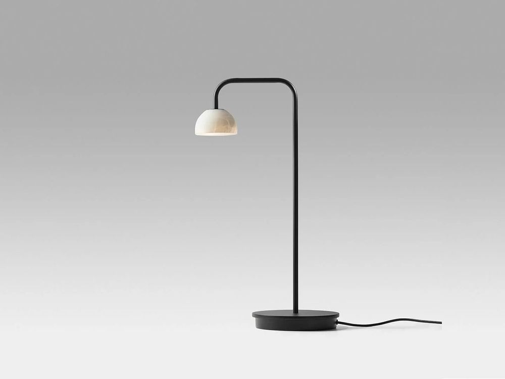 Lampes de table - ABSIDIOLA lampe à poser à bras court en albâtre ou céramique - LUXCAMBRA