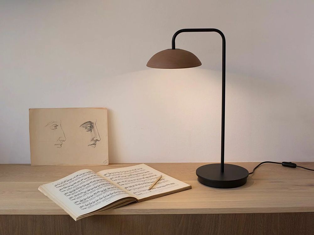 Table lamps - ABSIDIOLA short arm table lamp in ceramic plato - LUXCAMBRA