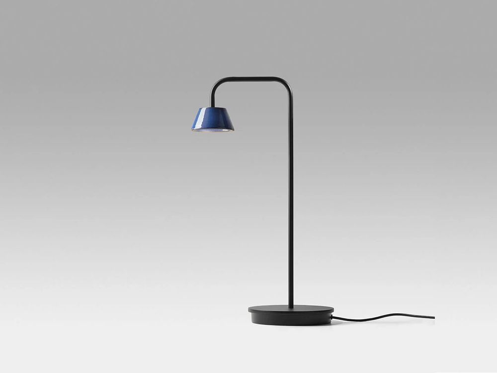 Table lamps - ABSIDIOLA conica ceramic short arm table lamp - LUXCAMBRA