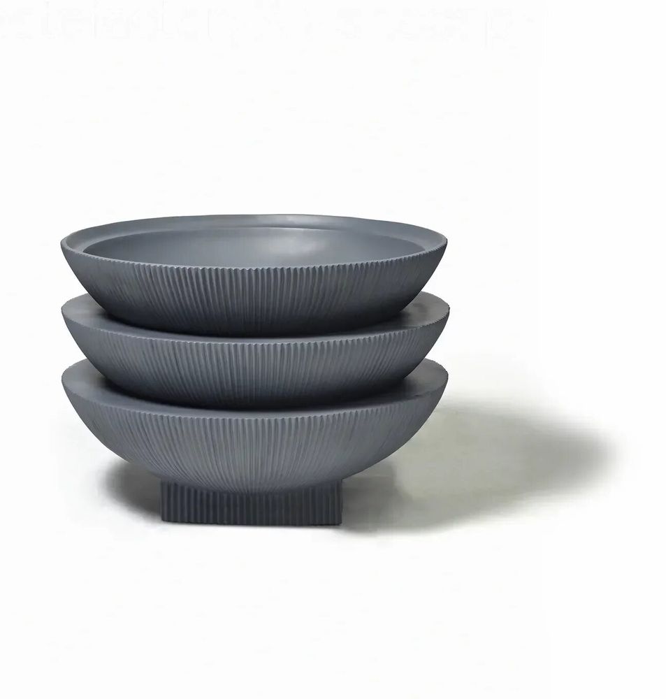 Pots de fleurs - Jardinière surdimensionnée en fibre de verre à demi-dôme, gris - TULESTE FACTORY