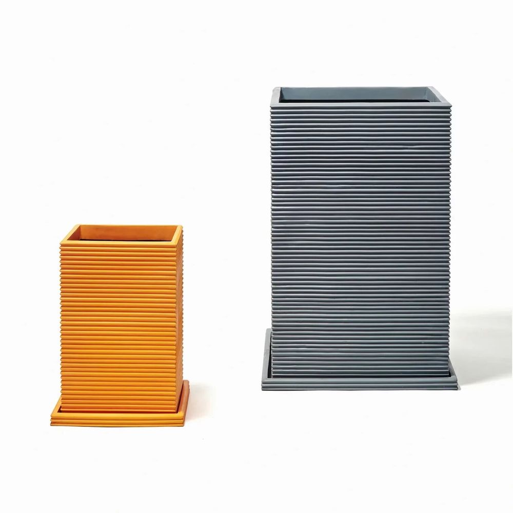 Pots de fleurs - Jardinière rectangulaire standard en fibre de verre bleue - TULESTE FACTORY