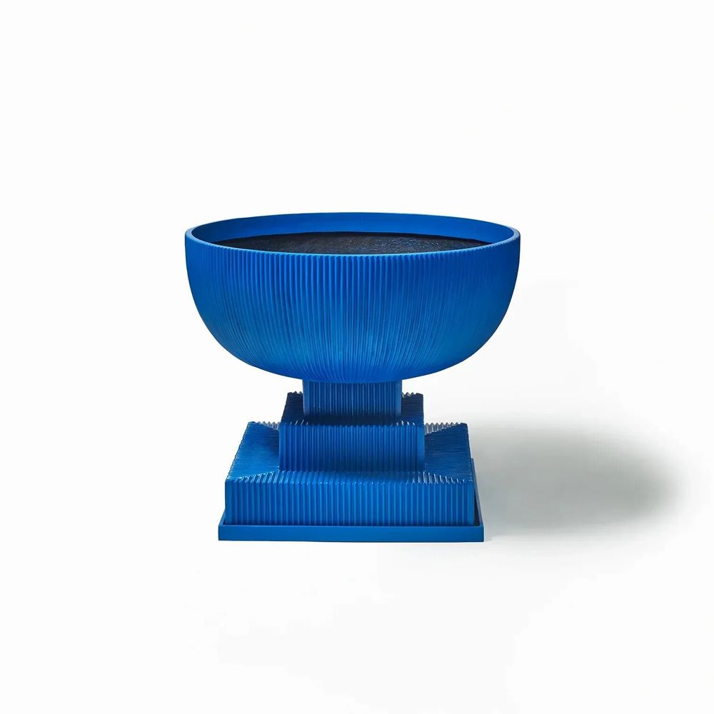 Pots de fleurs - Jardinière moderne surdimensionnée en fibre de verre « bleue » - TULESTE FACTORY