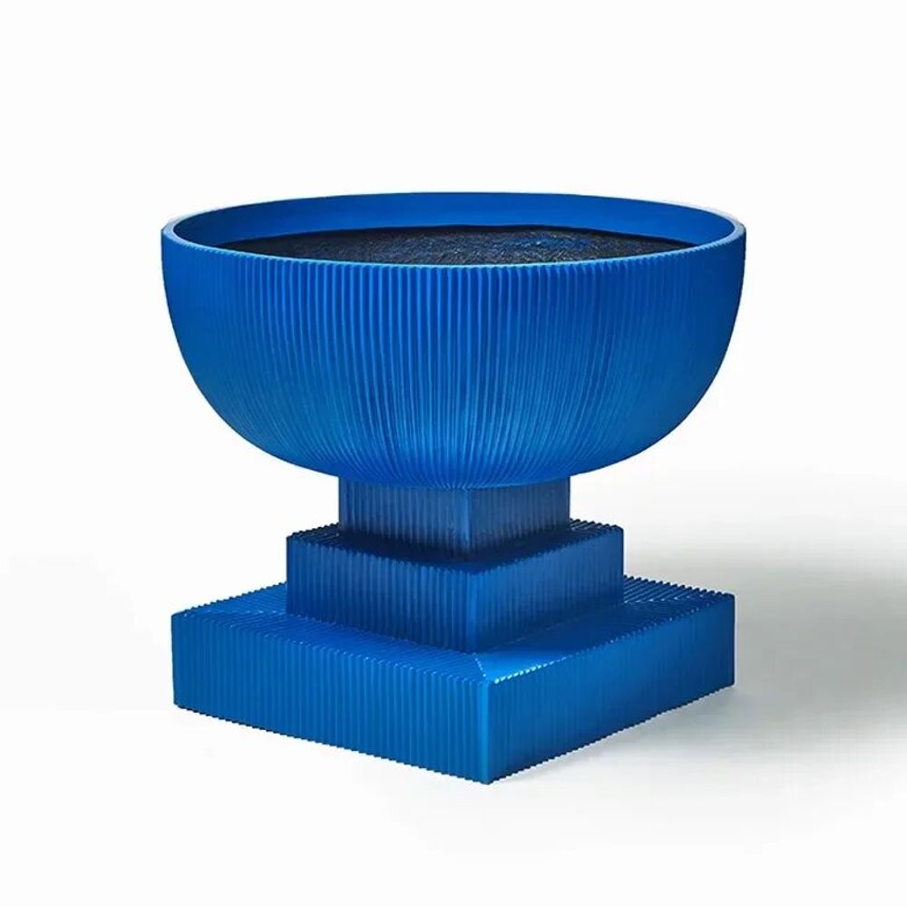 Pots de fleurs - Jardinière moderne surdimensionnée en fibre de verre « bleue » - TULESTE FACTORY