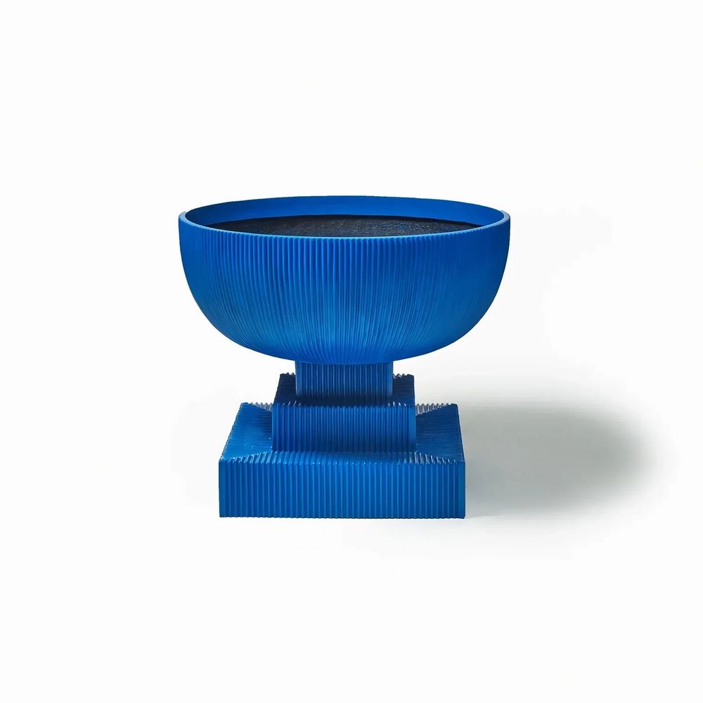 Pots de fleurs - Jardinière moderne surdimensionnée en fibre de verre « bleue » - TULESTE FACTORY