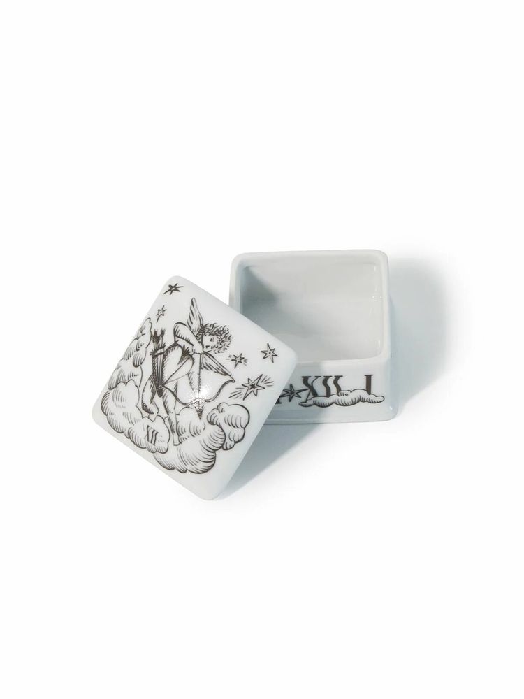 Caskets and boxes - Cupid Dome Trinket Box, Porcelain decorative trinket jewelry box - MEZZOGIORNOH