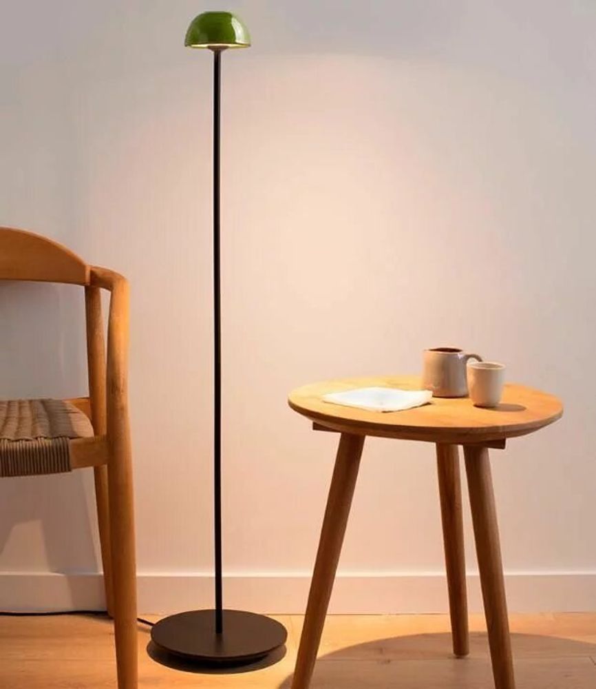 Floor lamps - ABSIDIOLA floor lamp mini 10cm lampshade in alabaster or ceramic - LUXCAMBRA