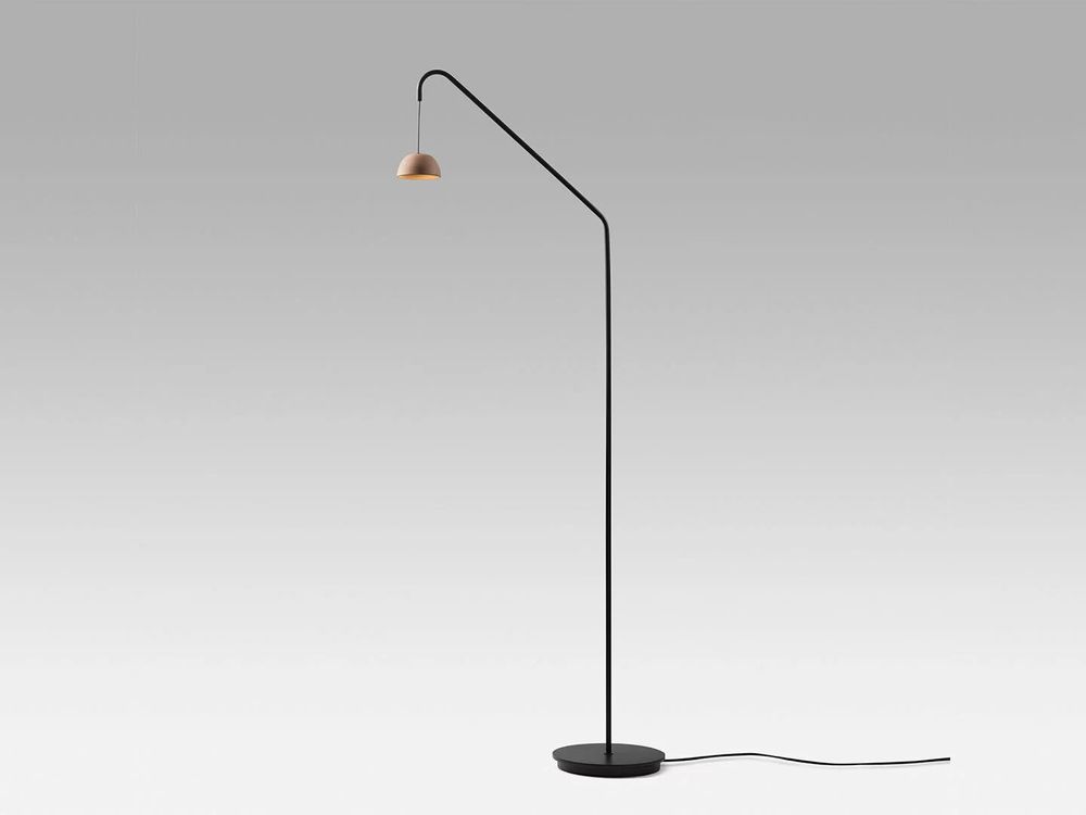 Floor lamps - ABSIDIOLA arco mini floor lamp with alabaster or ceramic lampshade - LUXCAMBRA