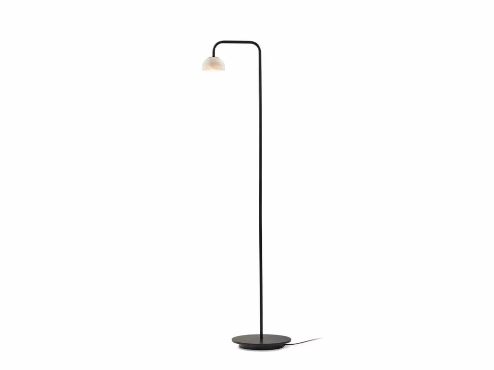 Floor lamps - ABSIDIOLA floor lamp brazo mini alabaster or ceramic lampshade - LUXCAMBRA