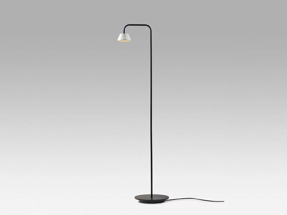 Floor lamps - ABSIDIOLA conica arm floor lamp with ceramic shade - LUXCAMBRA