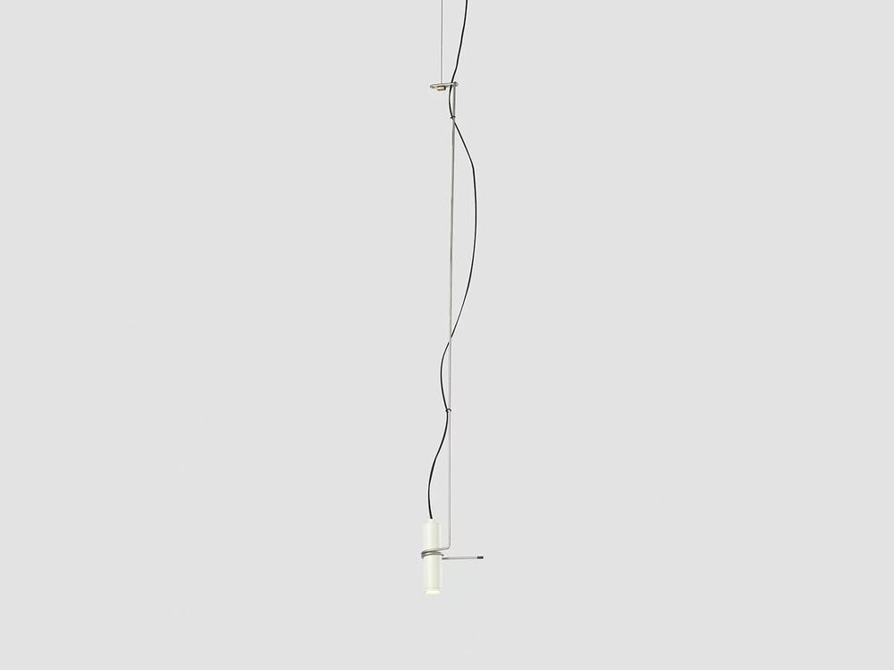 Hanging lights - HOLD hanging lamp with steel rod in black or white - LUXCAMBRA