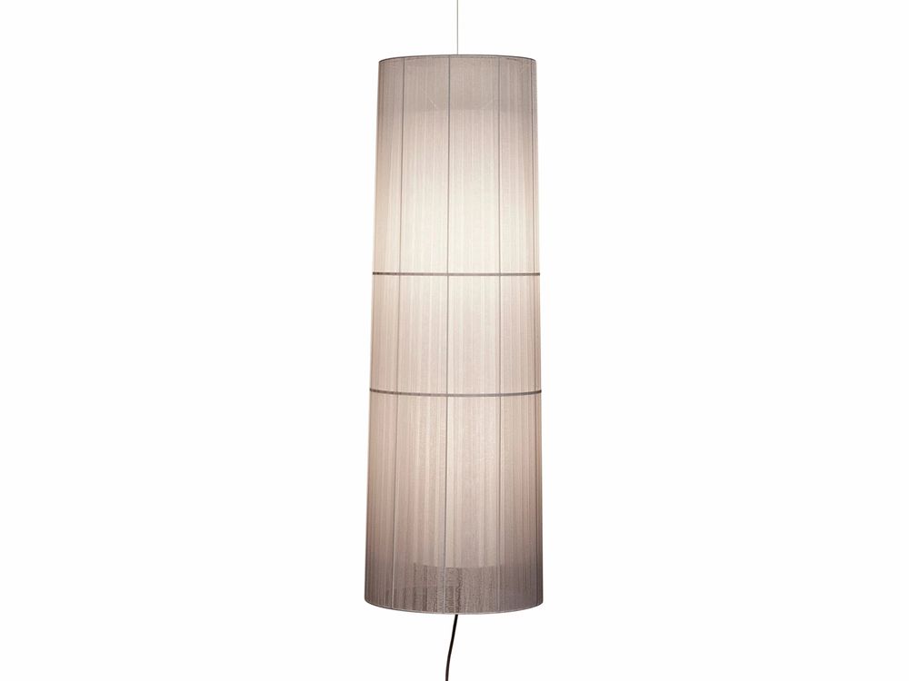 Hanging lights - INDIANA hanging lamp XL grey organza shade - LUXCAMBRA
