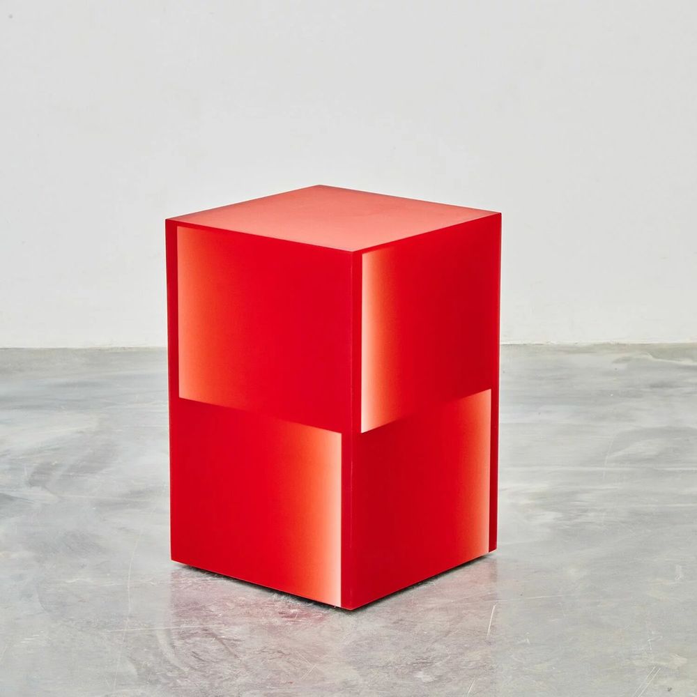 Stools - Two Way Shift Box in Red Epoxy Resin by Facture - TULESTE FACTORY