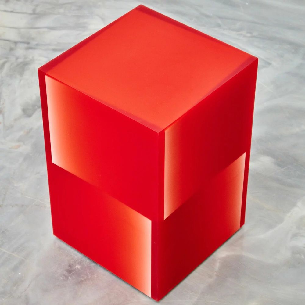 Stools - Two Way Shift Box in Red Epoxy Resin by Facture - TULESTE FACTORY