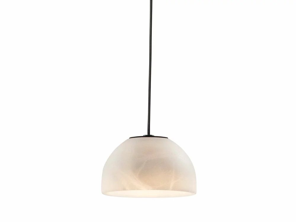 Hanging lights - ABSIDIOLA mini hanging lamp with alabaster or ceramic shade - LUXCAMBRA
