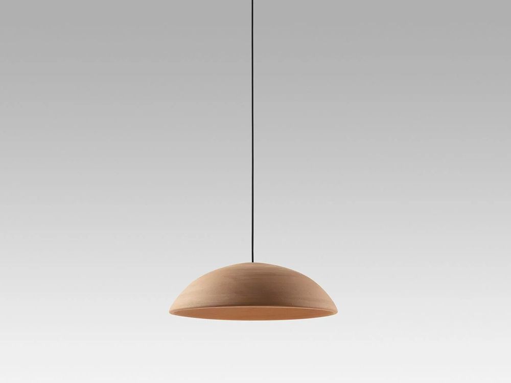 Hanging lights - ABSIDIOLA plato hanging lamp with ceramic lampshade - LUXCAMBRA
