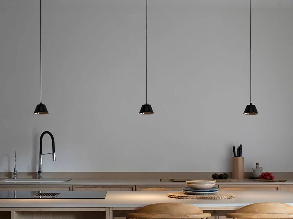 Hanging lights - ABSIDIOLA conica hanging lamp with ceramic shade - LUXCAMBRA