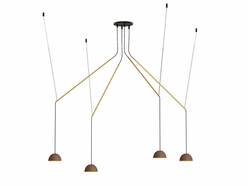 Hanging lights - ABSIDIOLA mini moving hanging lamp with 4 alabaster/ceramic shades - LUXCAMBRA