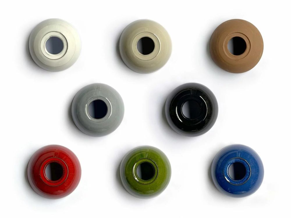 Hanging lights - ABSIDIOLA conica moving hanging lamp with 4 ceramic shades - LUXCAMBRA