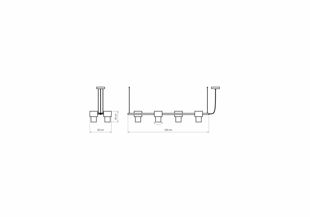 Suspensions - KAN suspension linéal avec 4 abat-jours articulés - LUXCAMBRA