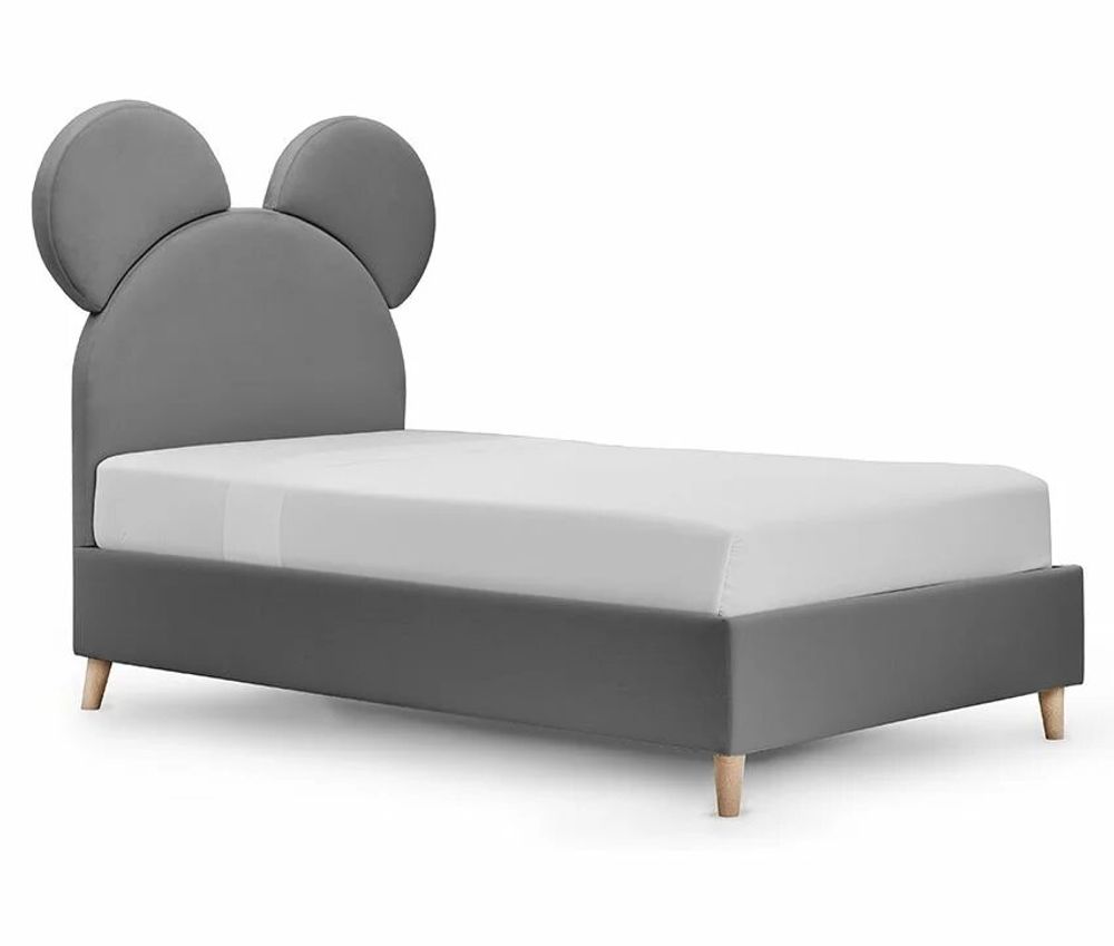 Children's bedrooms - Crazy Mouse Upholstered Bed - BLUE BEAR