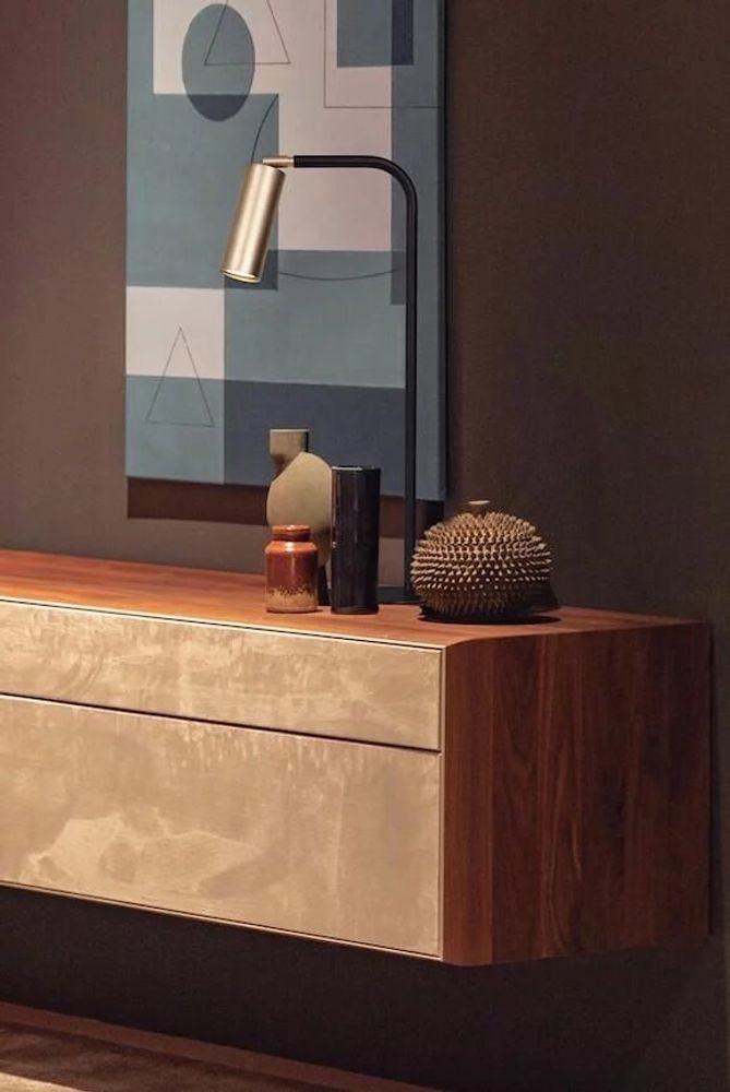 Table lamps - KEA table lamp in black with gold reading light - LUXCAMBRA