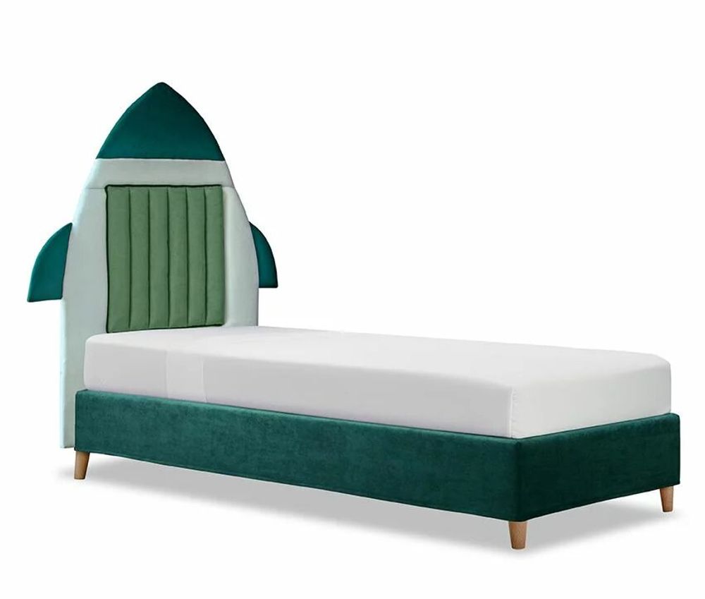 Chambres d'enfants - Space Craft Apollo 22 Upholstered Bed - BLUE BEAR