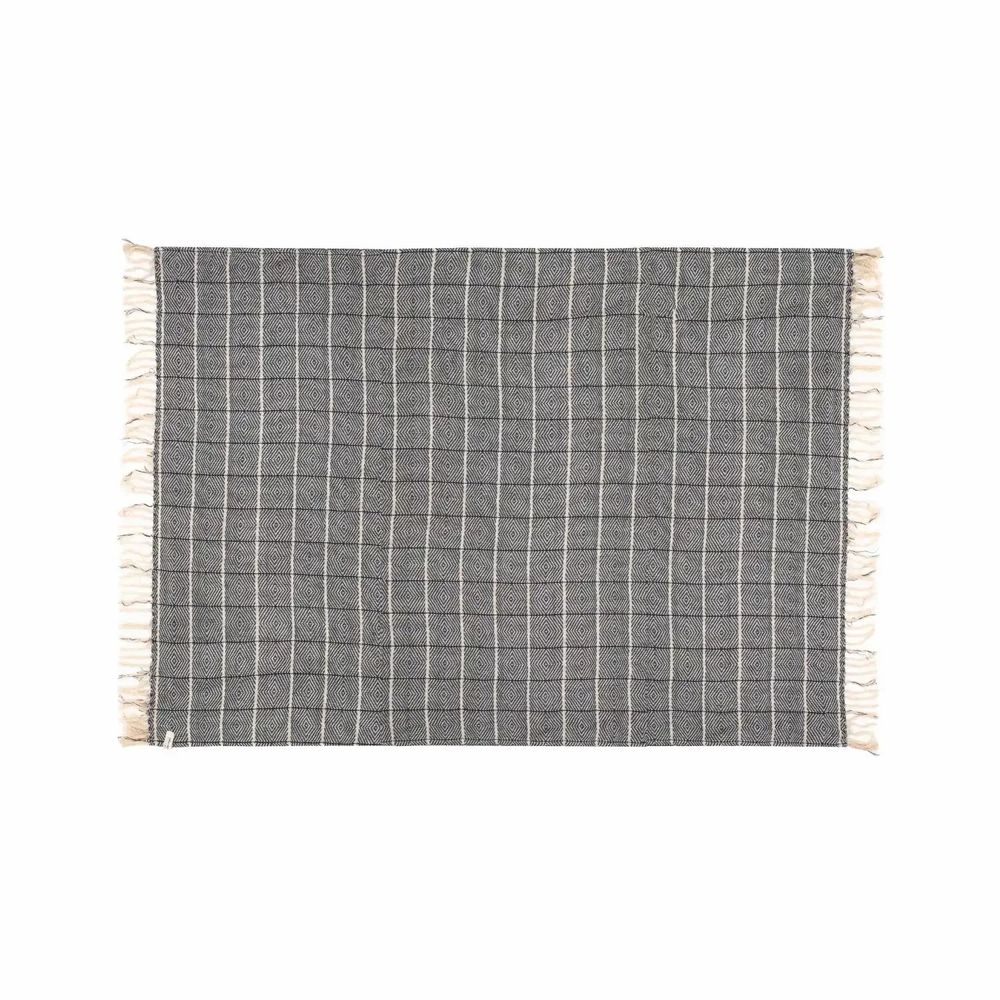 Throw blankets - CANYON linen and cotton plaid 135x200 cm - BED AND PHILOSOPHY