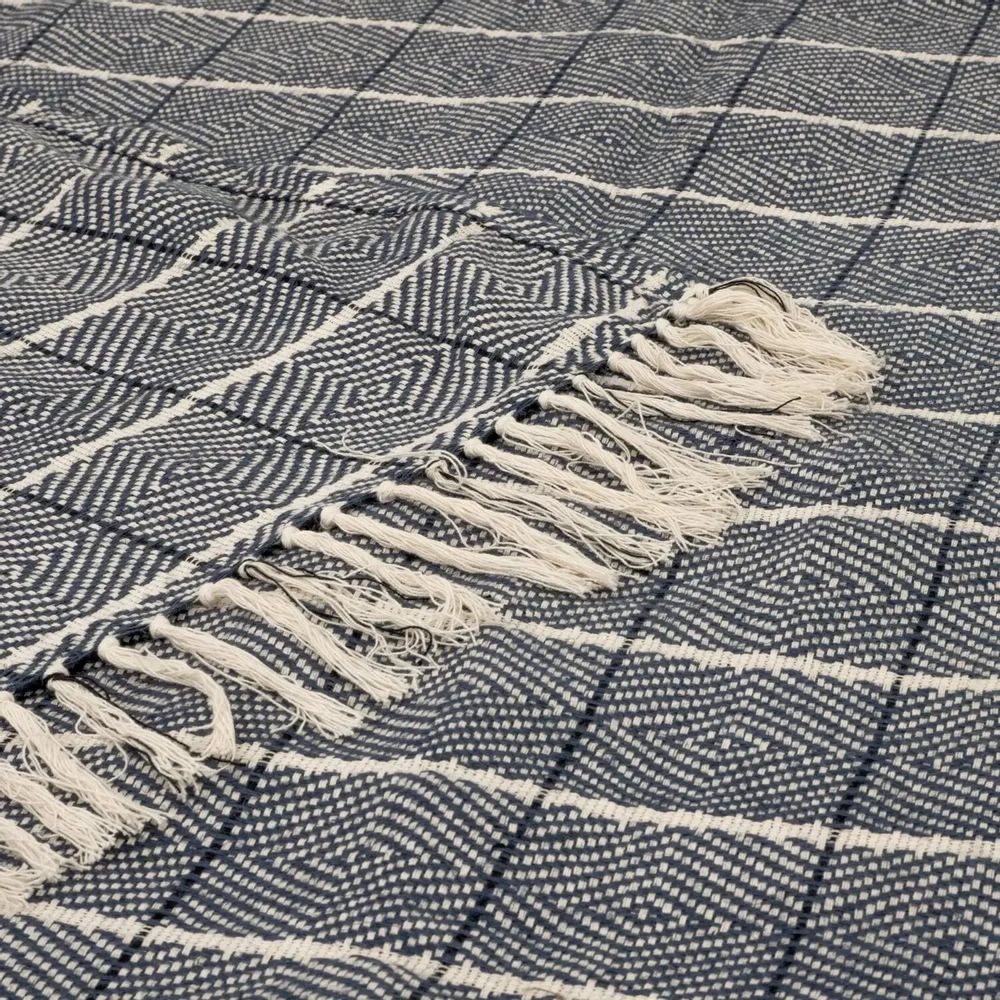 Throw blankets - CANYON linen and cotton plaid 135x200 cm - BED AND PHILOSOPHY