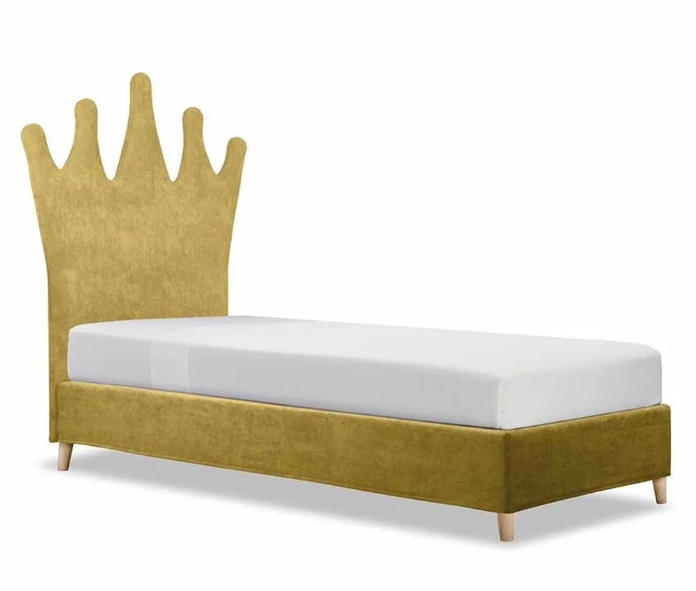Children's bedrooms - Princess Crown Upholstered Bed - BLUE BEAR