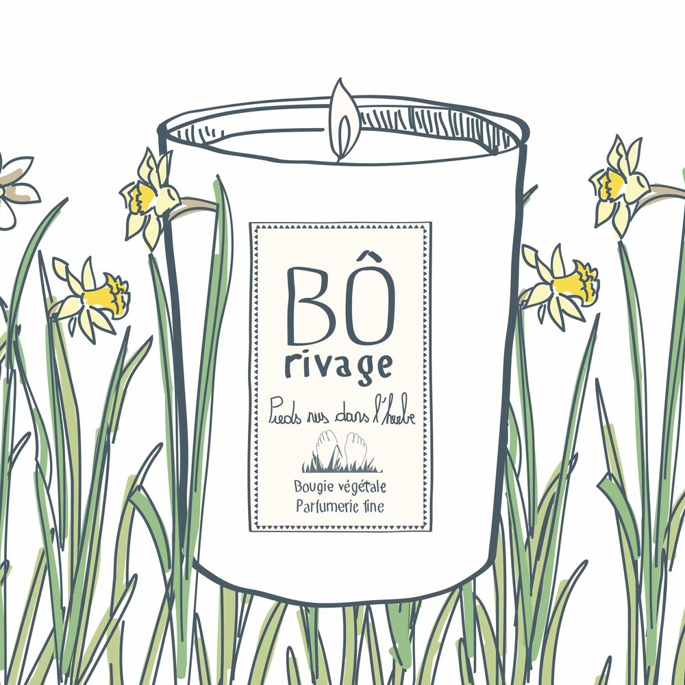 Candles - "Pieds nus dans l'herbe" Candle - BÔRIVAGE