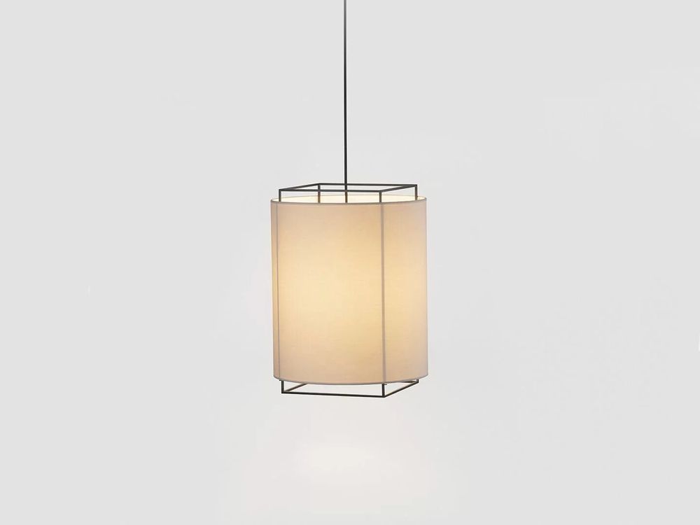 Hanging lights - LEWIT hanging lamp of 47cm with cotonet shade - LUXCAMBRA
