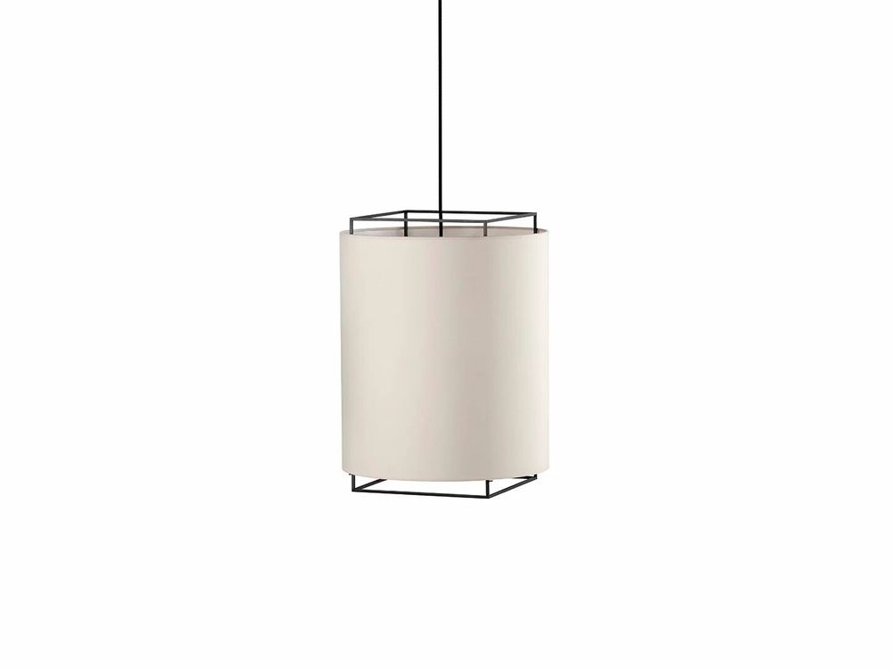 Hanging lights - LEWIT hanging lamp of 47cm with cotonet shade - LUXCAMBRA