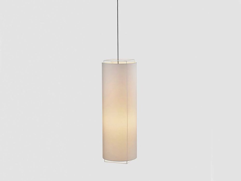 Hanging lights - LEWIT hanging lamp of 106cm with cotonet shade - LUXCAMBRA