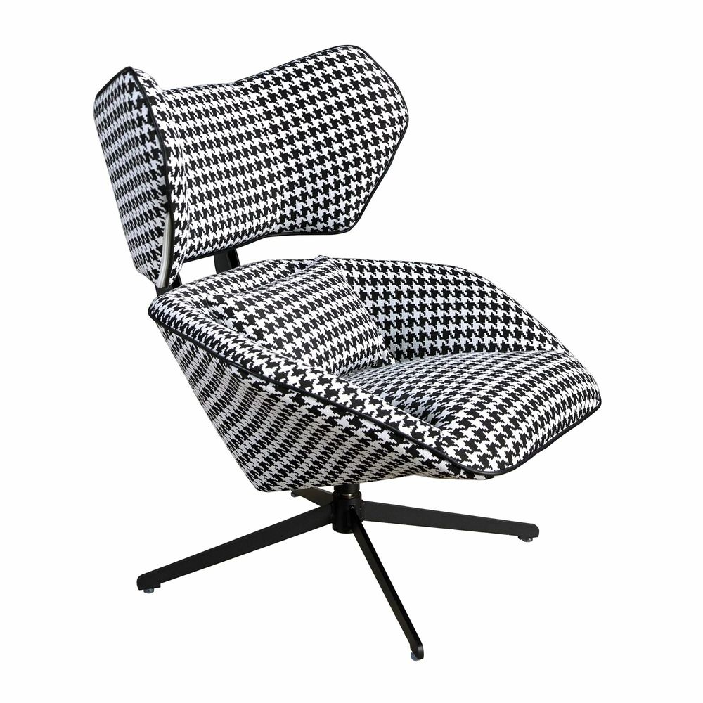 Armchairs - Fauteuil pivotant en tissu noir et blanc - ANGEL CERDÁ